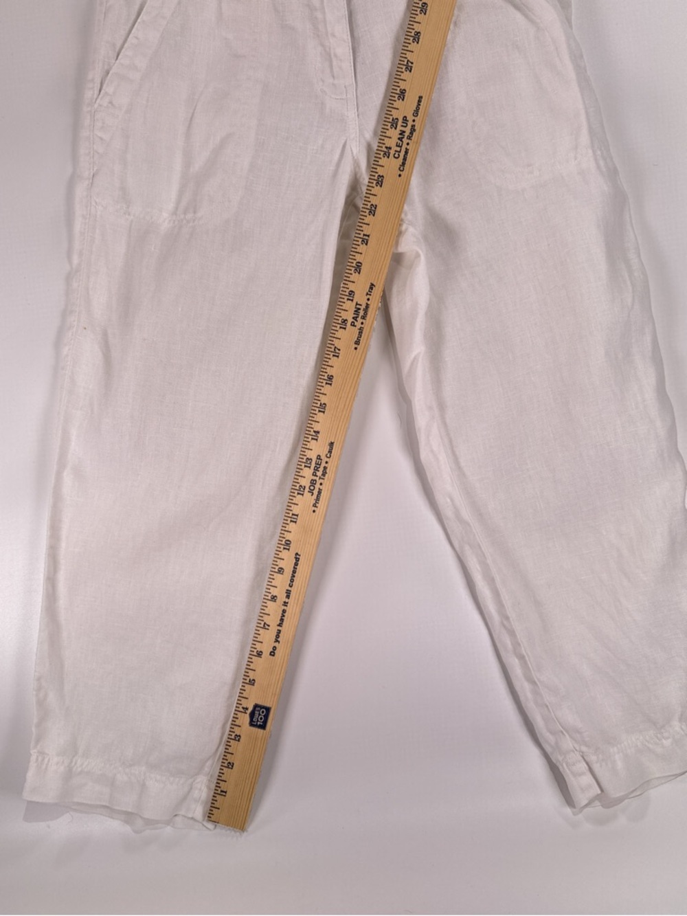 Tommy Bahama White 100% Linen Cropped Capri Pants Size 6 - Picture 11 of 15